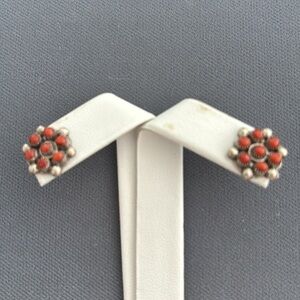 Sterling and Coral Earrings